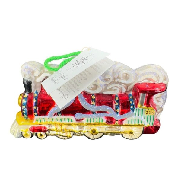 Christopher Radko Loco Motion Train Ornament Glittery Glass New With Tags - Picture 1 of 11